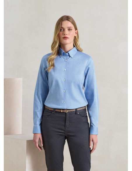 PRE-PR384-Chemisier Oxford Supreme à manches longues pour femme 2